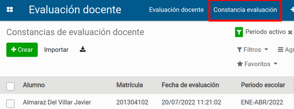 Constancias-Evaluación Docente-Oohel Planner